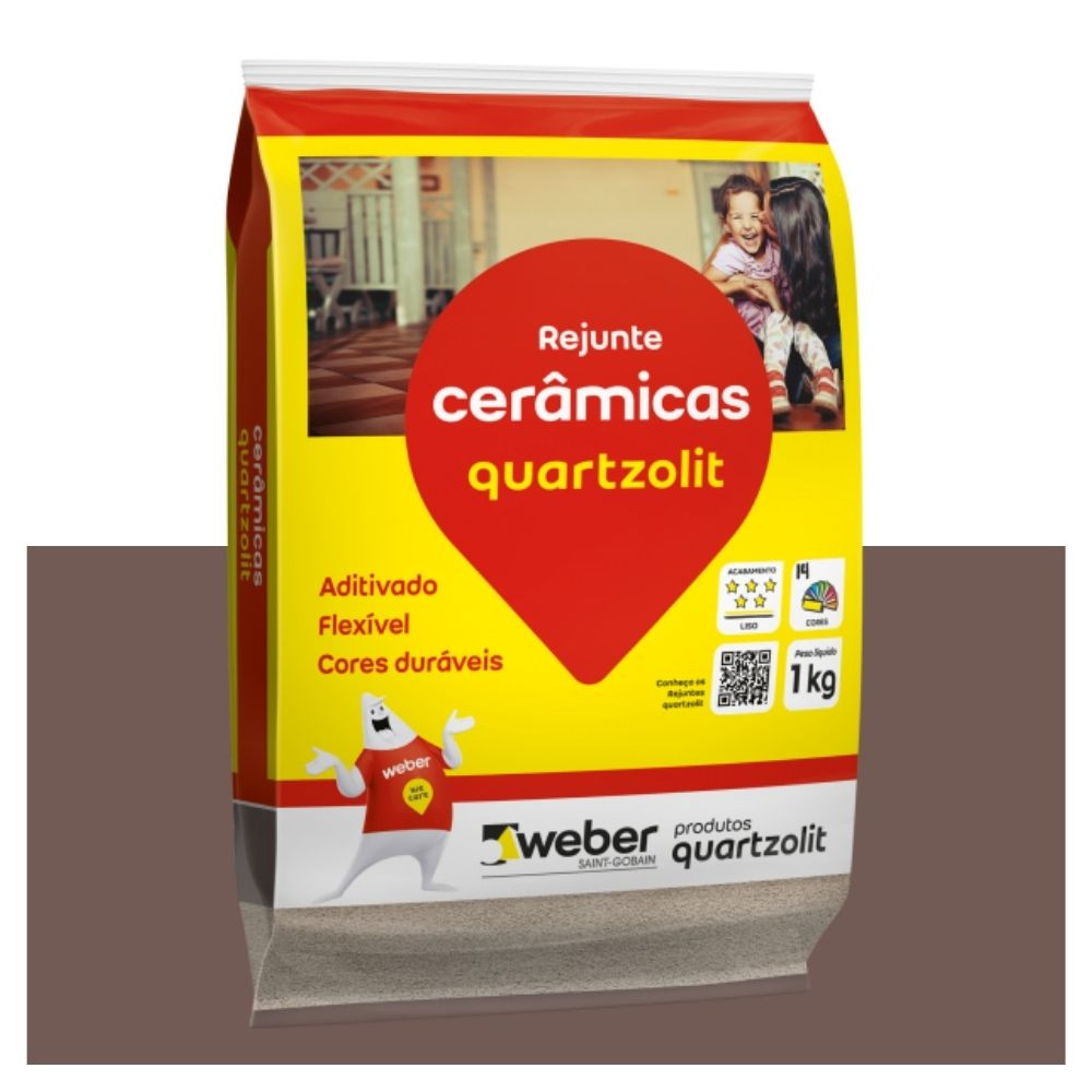 REJUNTE QUARTZOLIT FLEX MARROM CAFE 1KG