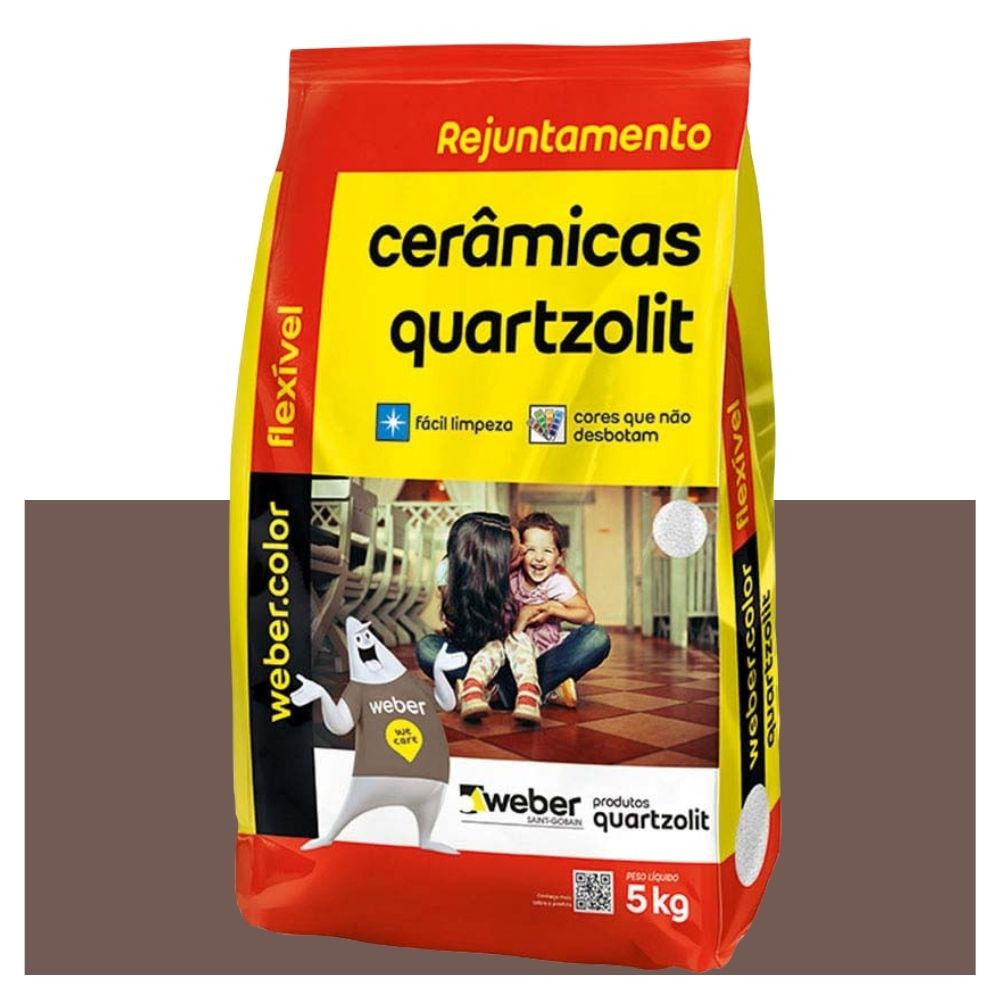 REJUNTE QUARTZOLIT FLEX MARROM CAFE 5KG