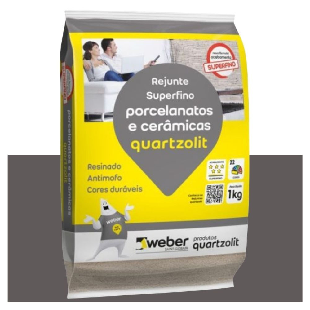 REJUNTE QUARTZOLIT PORCELANATTO PRETO 1KG