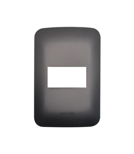 Placa romazi canoa 1 módulo preto 4X2 