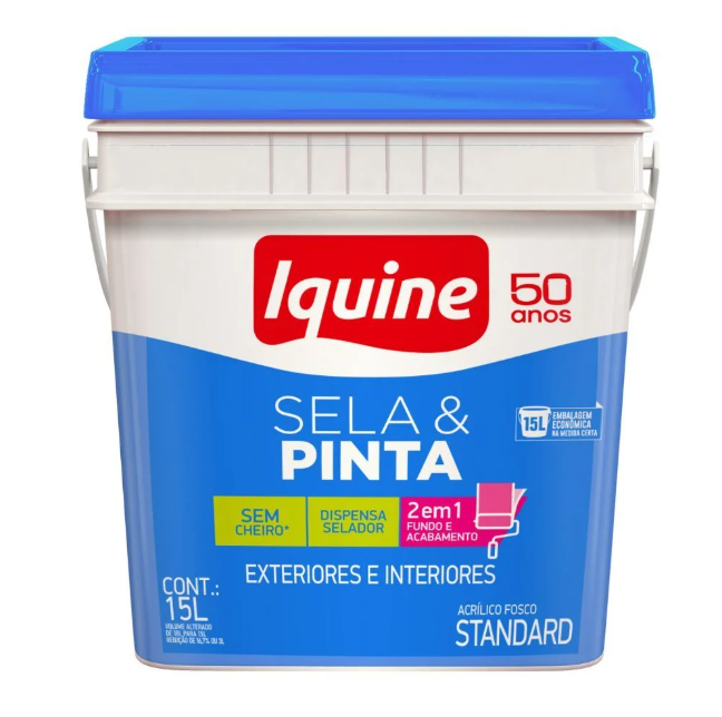 Tinta Iquine Sela e Pinta Fosco Canjica Retangular 15L