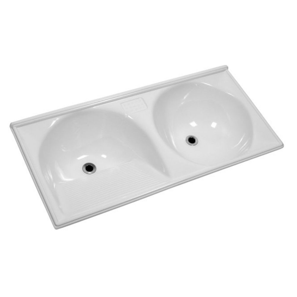 TANQUE DUPLO 102X50CM BRANCO GELO DECORALITA