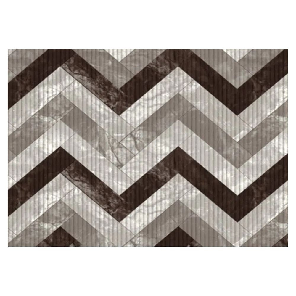 Tapete Antiderrapante Tropical Zig Mármore Marrom 43cm x 65cm Kapazi