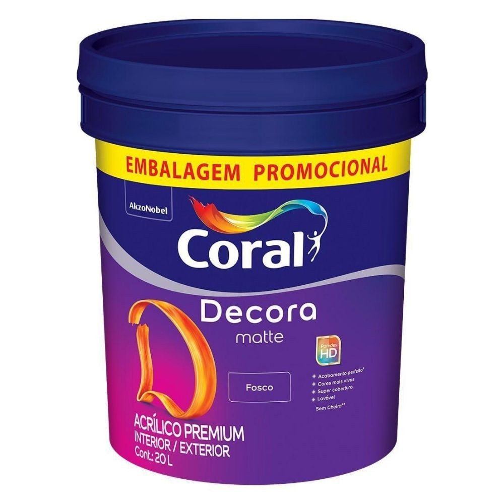 Tinta Novo Decora Fosco Branco 20L Coral 