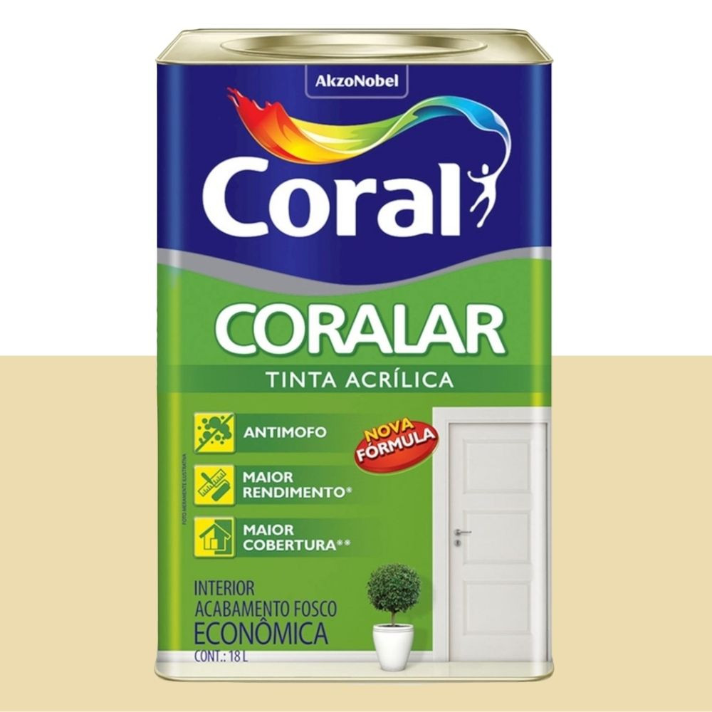 Tinta Coralar Acrílica Marfim 18L Coral 