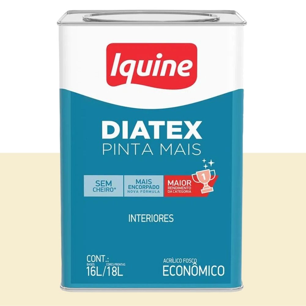 Tinta Acrílica Fosco Econômica 18L - Pérola - Diatex Iquine