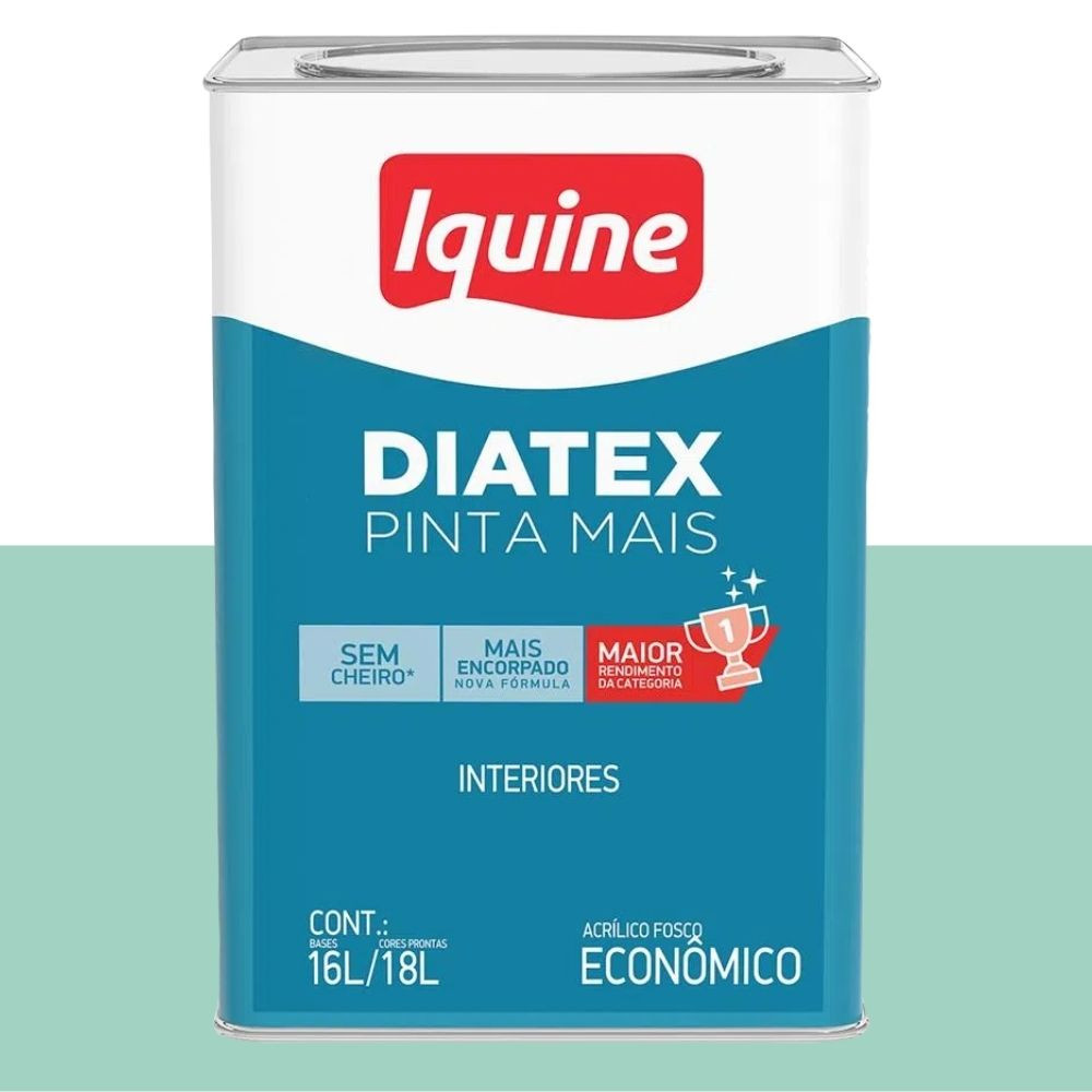 Tinta Diatex Acrílico Fosco Verde Piscina 18L Iquine 