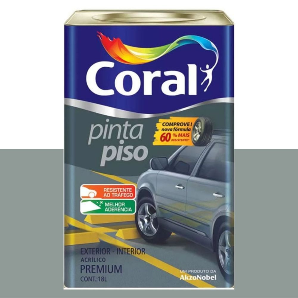 Tinta Pinta Piso Cinza Médio 18L Coral 