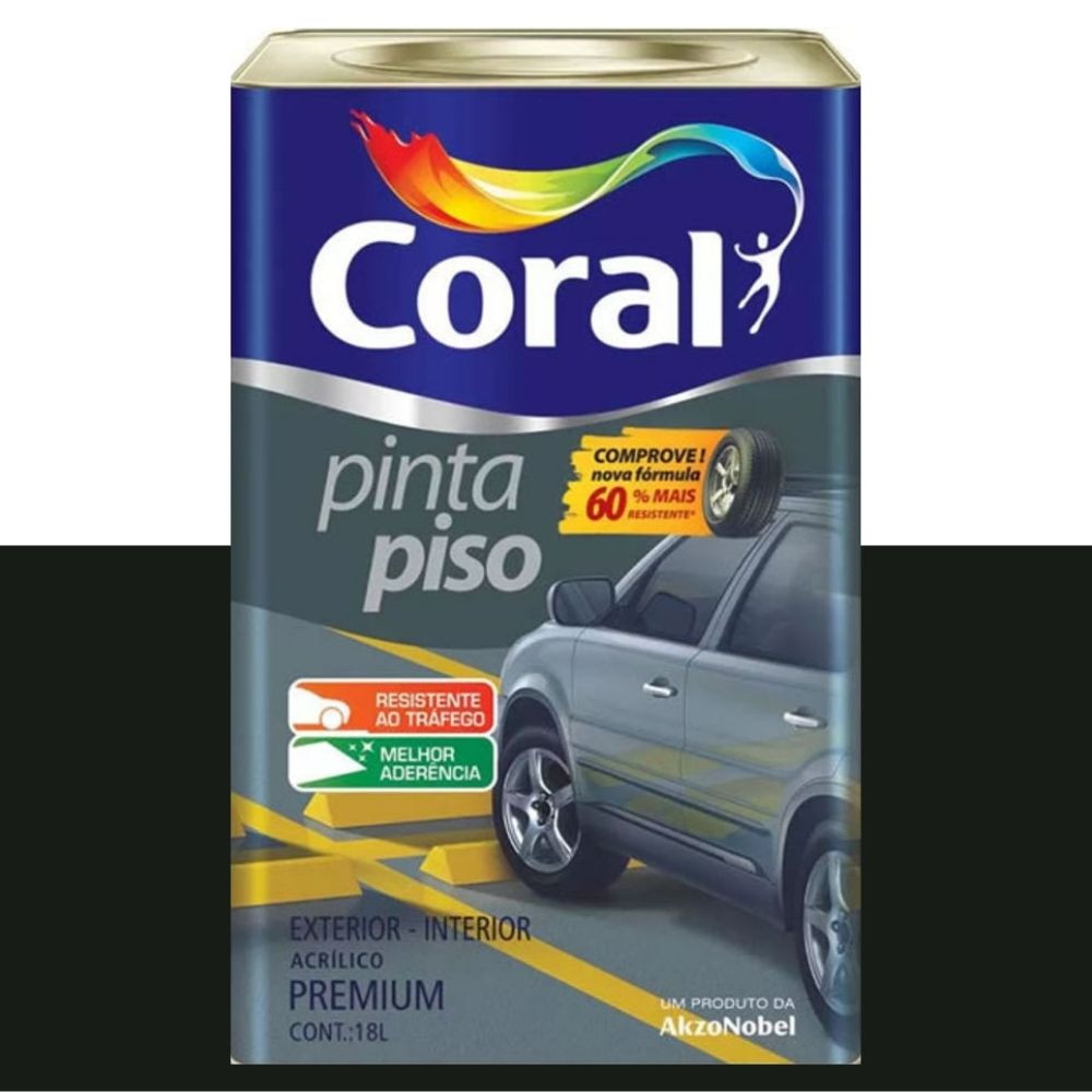 TINTA PINTA PISO PRETO 18L CORAL