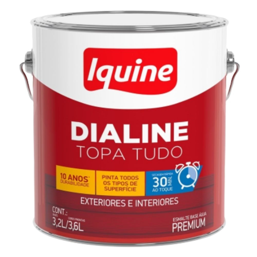 Esmalte Dialine Base Água Alto Brilho Branco 3.6L Iquine