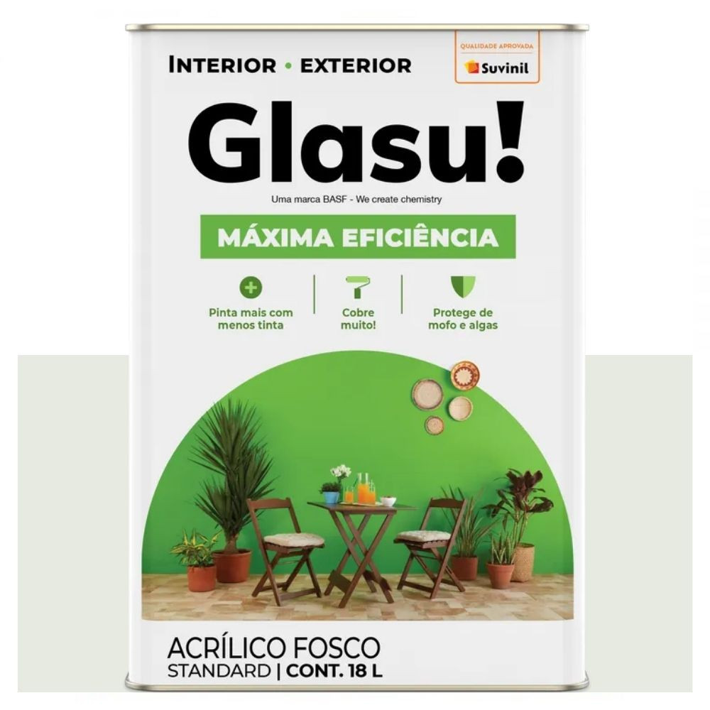 Tinta Máxima Eficiência Fosca Branco Gelo 18 Litros Suvinil Glasu