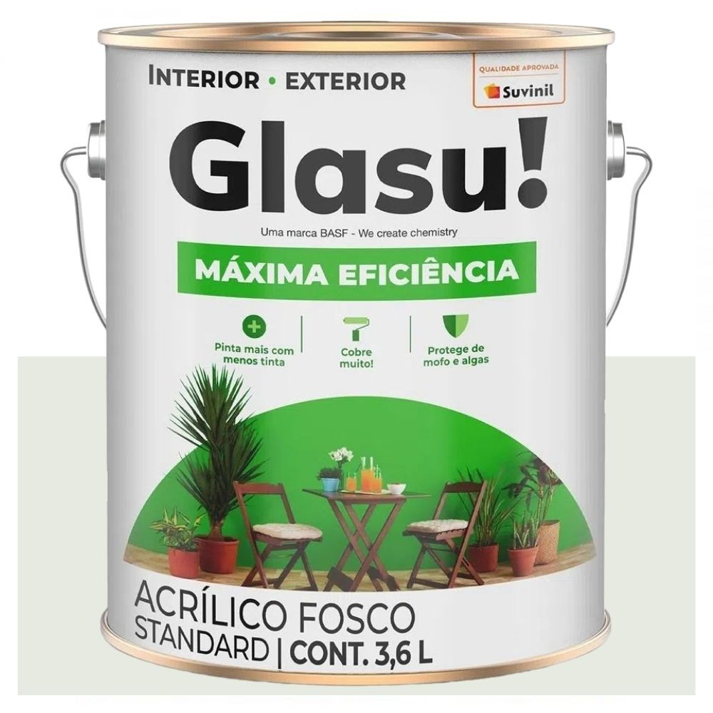 Tinta Máxima Eficiência Fosca Branco Gelo 3,6 Litros Suvinil Glasu