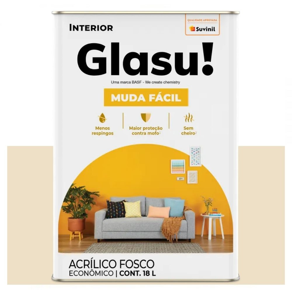 Tinta Econômica Muda Fácil Fosca Areia 18 Litros Suvinil Glasu
