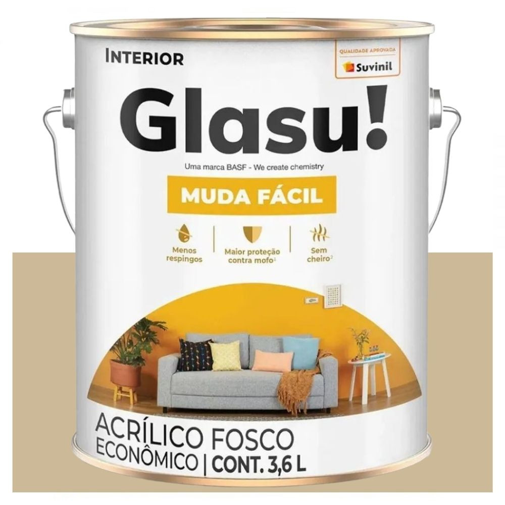 Tinta Econômica Muda Fácil Fosca Camurça 3.6 Litros Suvinil Glasu