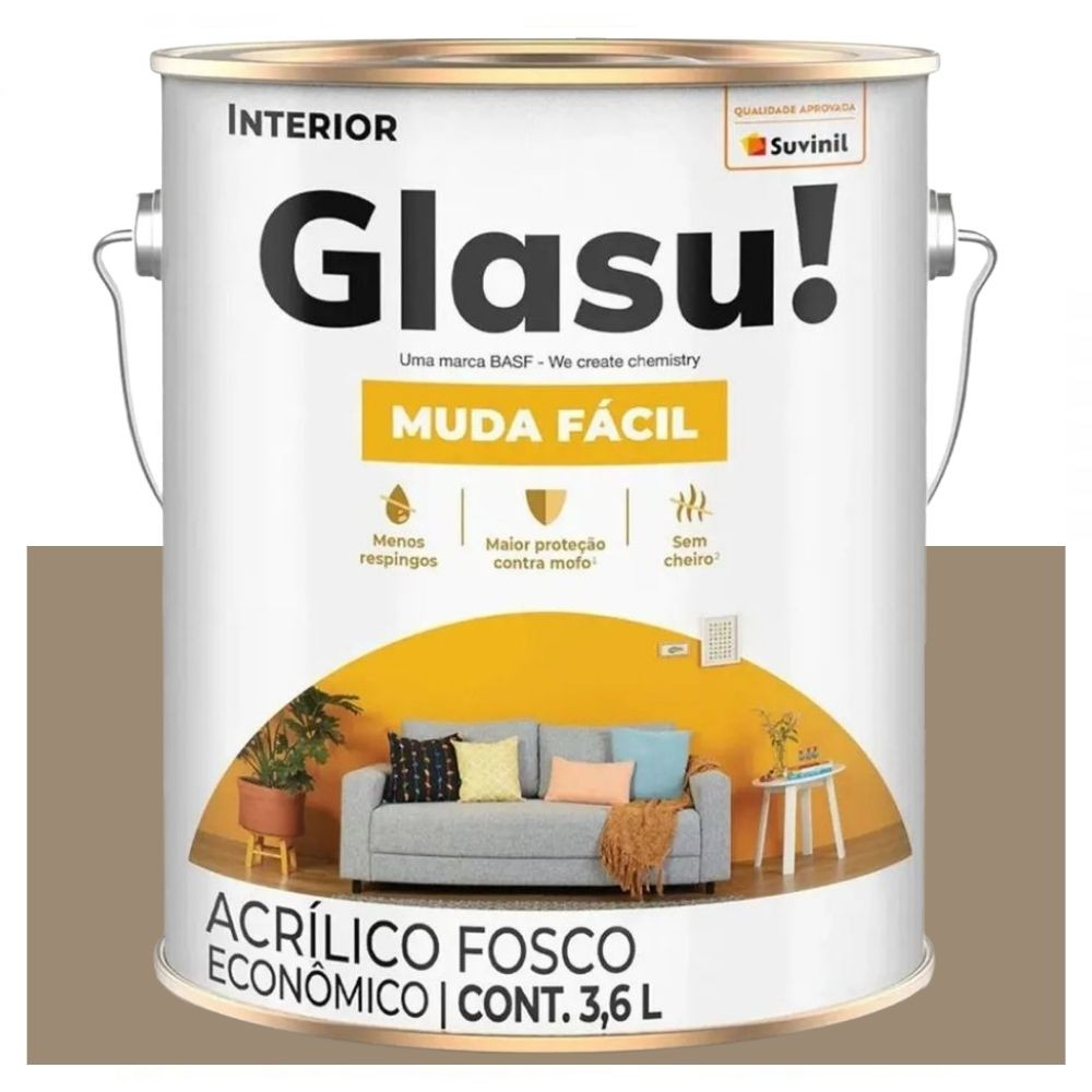 Tinta Econômica Muda Fácil Fosca Capuccino Cremoso 3.6 Litros Suvinil Glasu