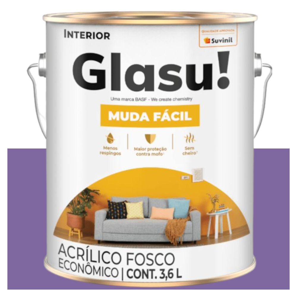 Tinta Econômica Muda Fácil Fosca Jujuba 3.6 Litros Suvinil Glasu