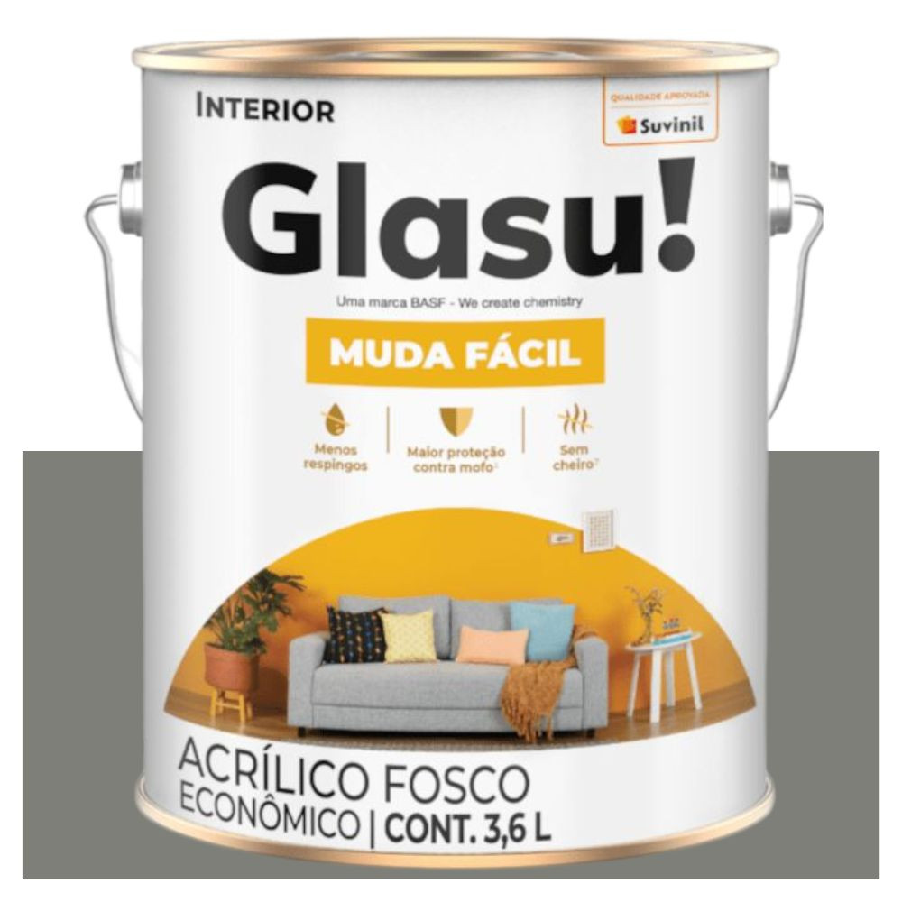 Tinta Econômica Muda Fácil Fosca Lâmina Afiada 3.6 Litros Suvinil Glasu