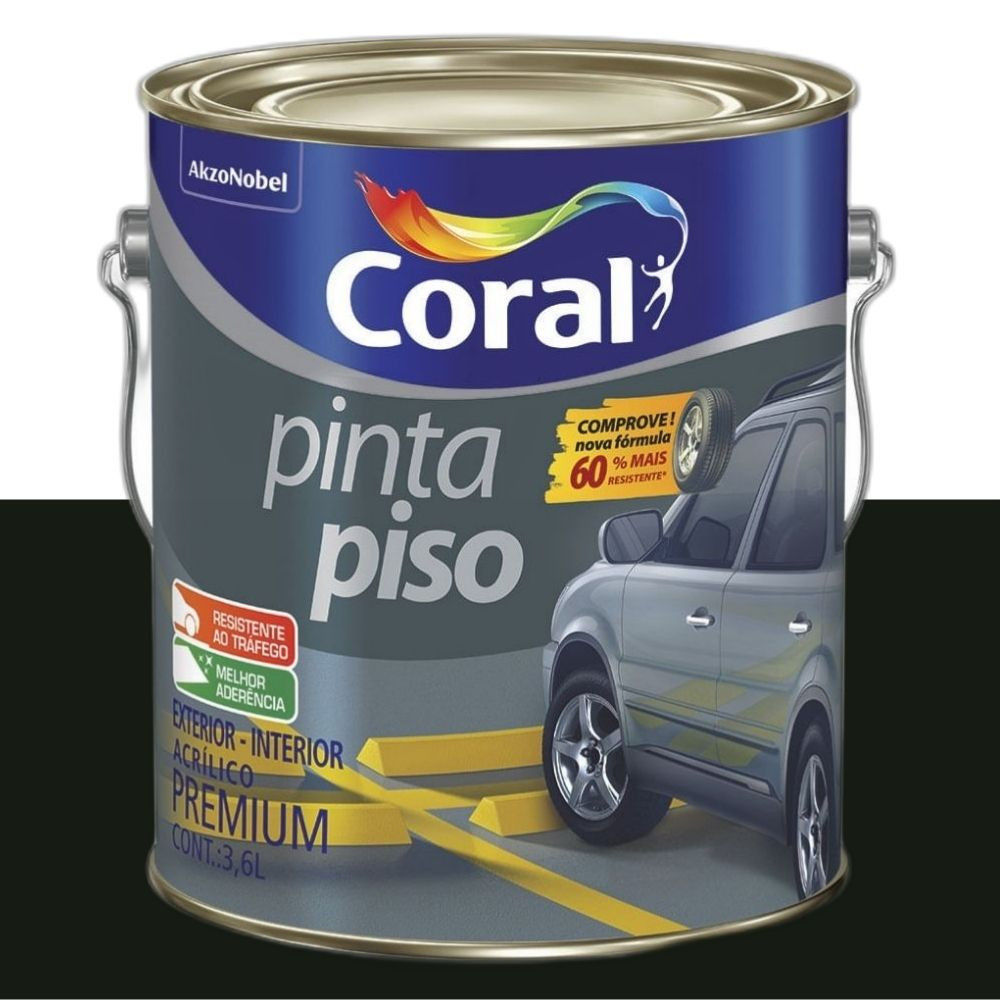 Tinta Pinta Piso Preto 3.6L Coral 