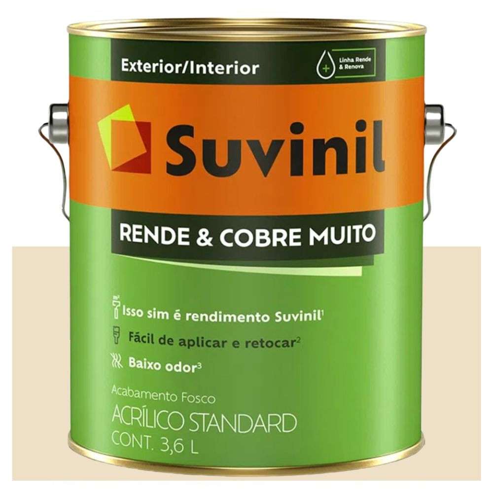 Tinta Rende e Cobre Muito Fosca Areia 3,6L Suvinil