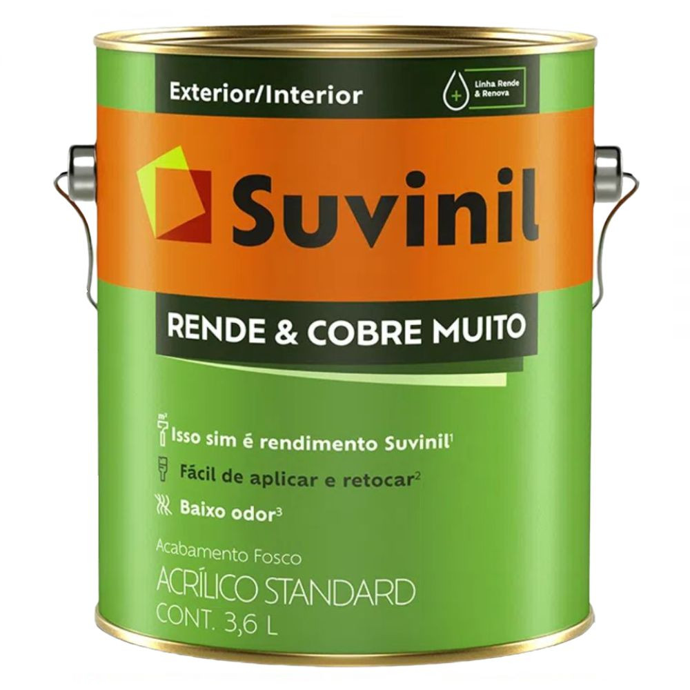 Tinta Rende e Cobre Muito Fosca Branco 3,6L Suvinil