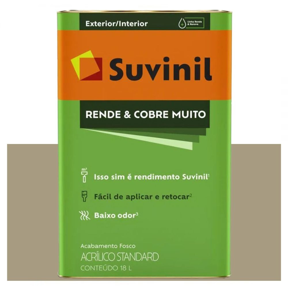 Tinta Rende e Cobre Muito Fosca Concreto 18L Suvinil