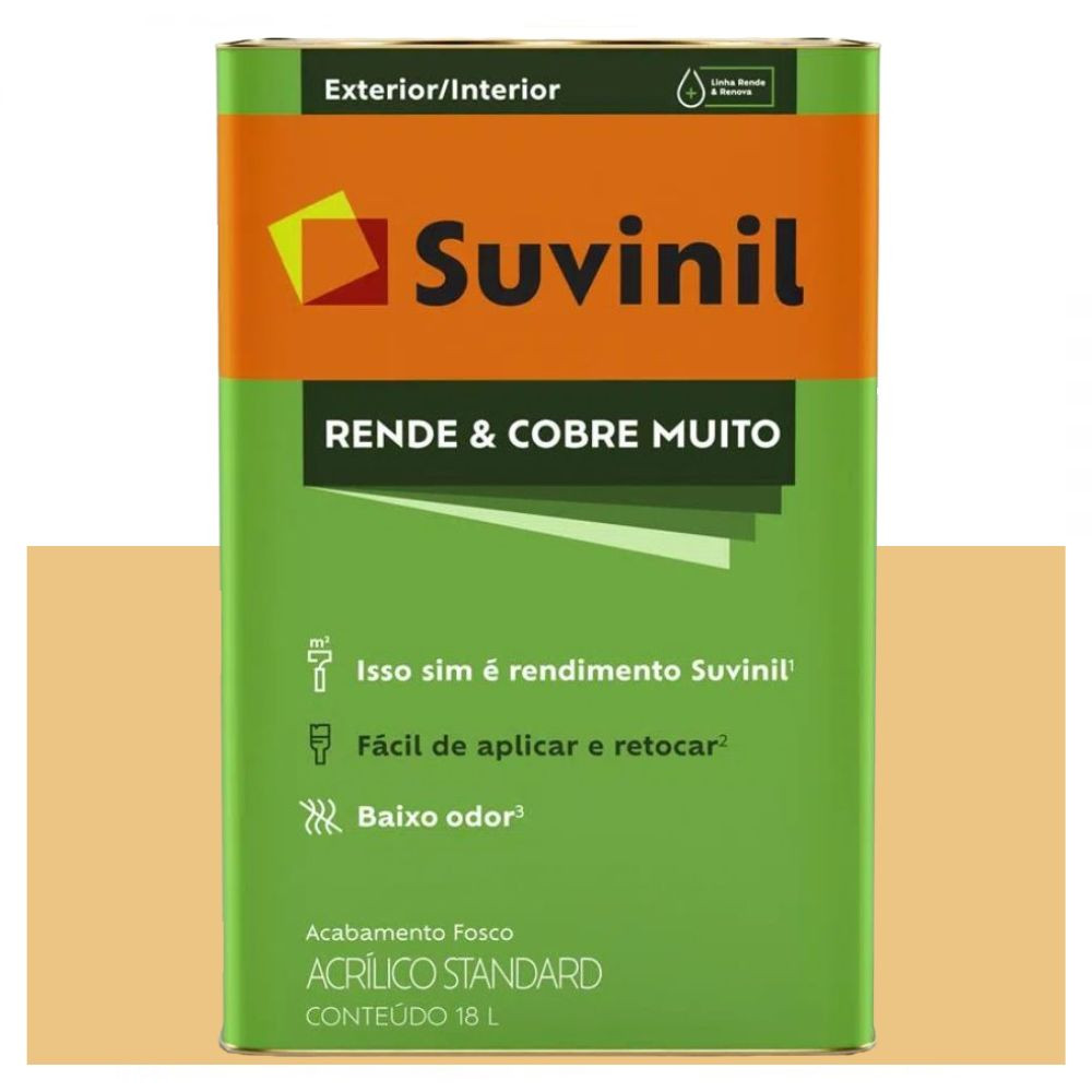 Tinta Rende e Cobre Muito Fosca Cromo Suave 18L Suvinil