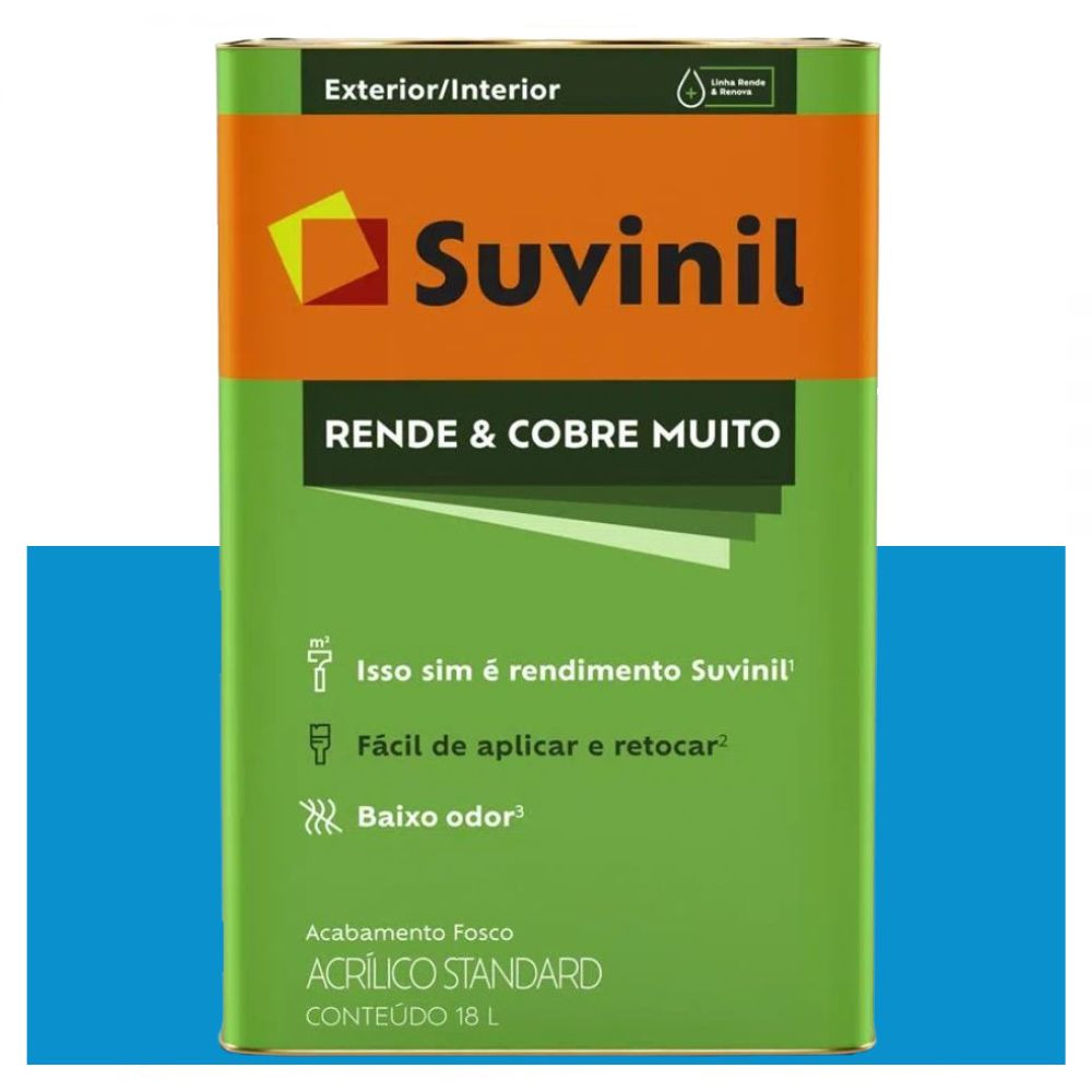 Tinta Rende e Cobre Muito Fosca Oceano 18L Suvinil