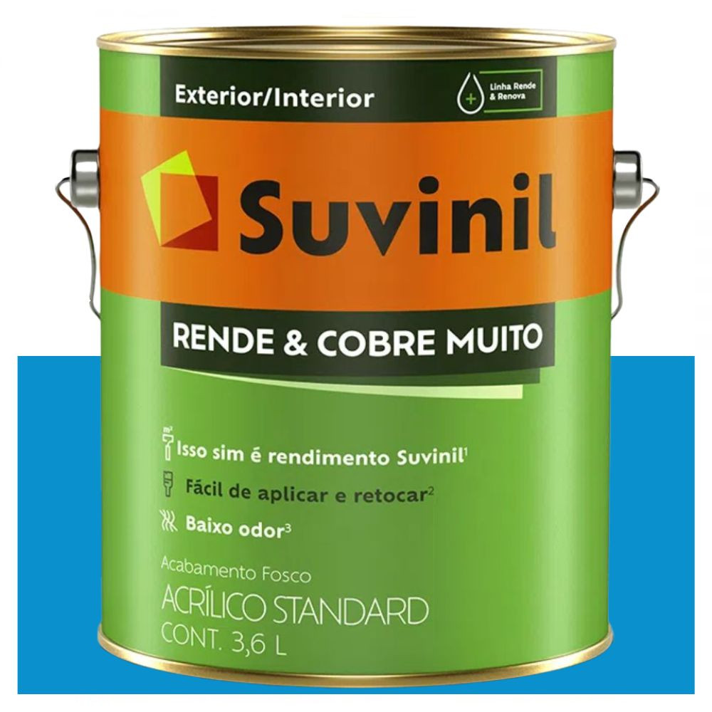 Tinta Rende e Cobre Muito Fosca Oceano 3,6L Suvinil