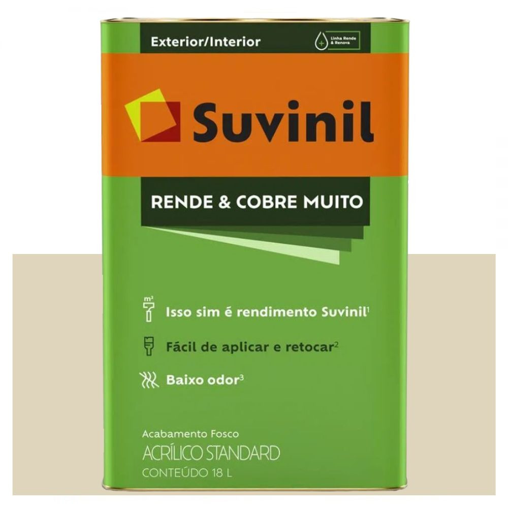 Tinta Rende e Cobre Muito Fosca Palha 18L Suvinil