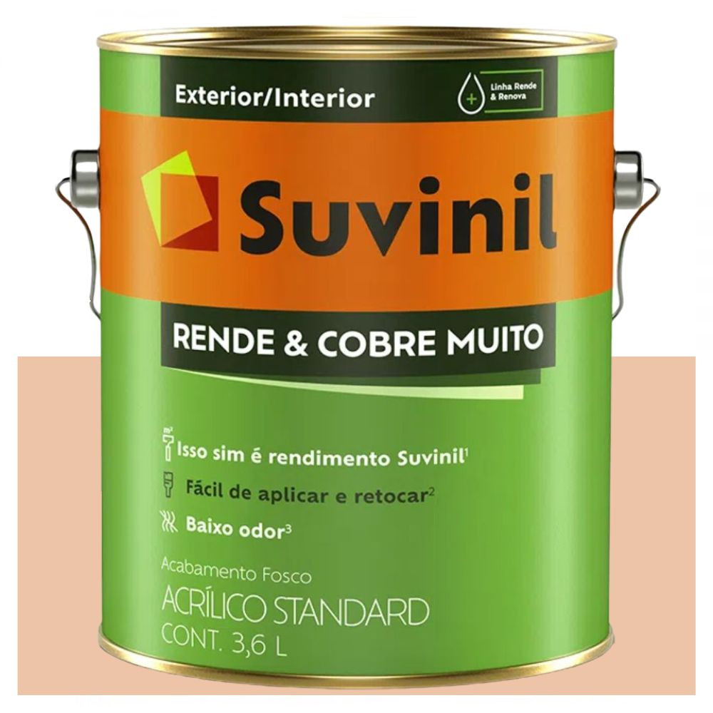 Tinta Rende e Cobre Muito Fosca Pêssego 3,6L Suvinil