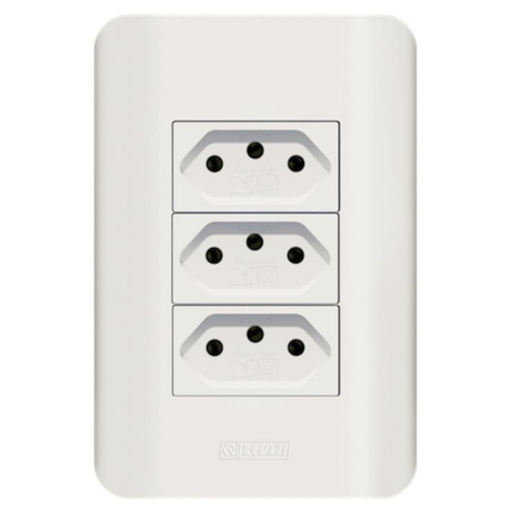 TOMADA CANOA 3 TOMADA 2P+T 10A BRANCO ROMAZI