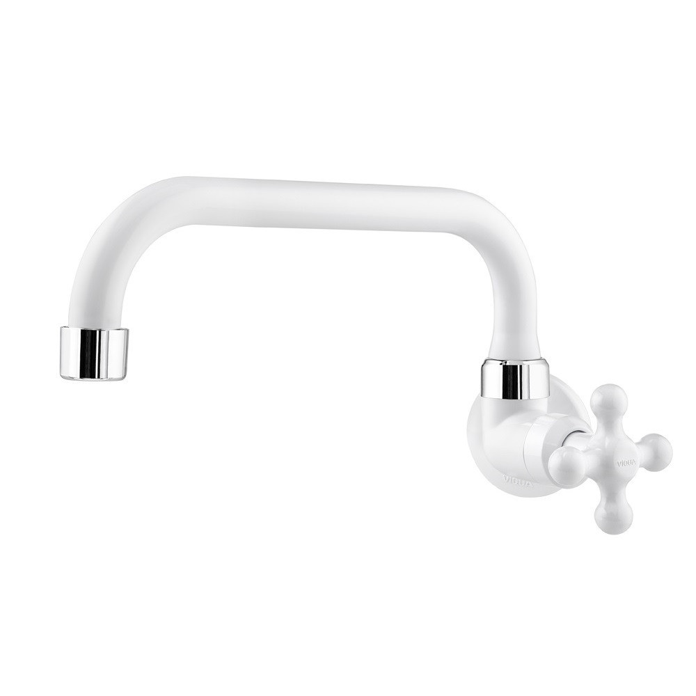 Torneira Maruja Parede Bica Horizontal Cozinha Branco Viqua 