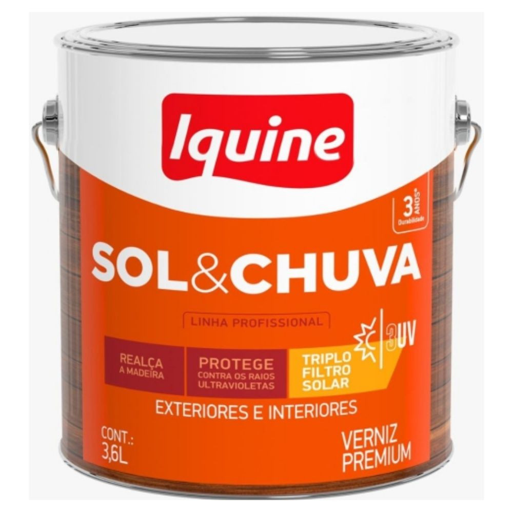 Verniz Sol E Chuva Triplo Filtro Solar Incolor 3.6L Iquine