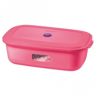 Pote Retangular Plástico Hermético 4,5L Rosa SR390/4 Sanremo