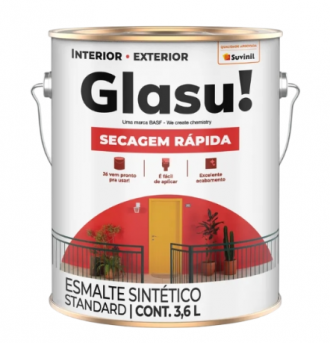 Esmalte Glasu Secagem Rápida Brilhante Preto 3.6L