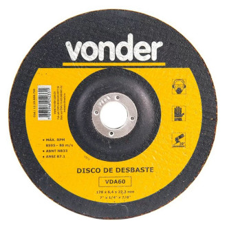 Disco desbaste 180X6,4X22,23mm Vonder