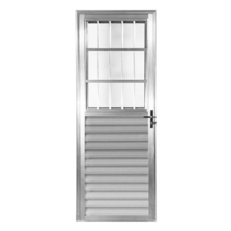 Porta Basculante 210X80 Home Vidro Canelado L/Esquerdo Natural Quality