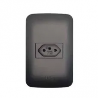 Tomada 2P+T 10A Preta Canoa Romazi