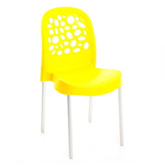 Cadeira Forte Plástico Amarela Deluxe