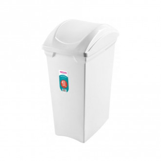 Lixeira basculante em plástico 40L slim Branco Sanremo