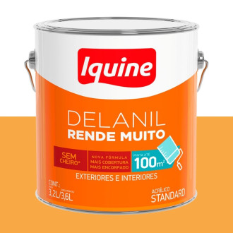 Tinta delanil acrílica fosca laranja cítrico 3.6L Iquine