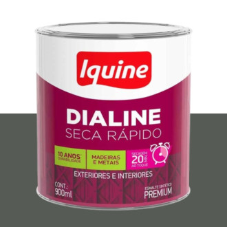Esmalte dialine secagem rápido acetinado grafite escuro 0.9L Iquine