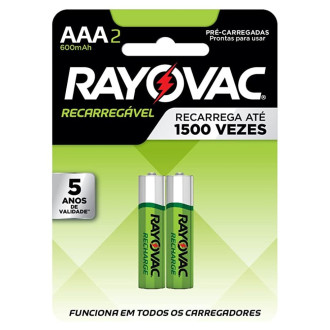 Pilha Recaregável Eco AAA2 600 Rayovac