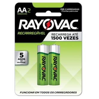 Pilha Recarregável ECO AA2 1.350 MAH Rayovac