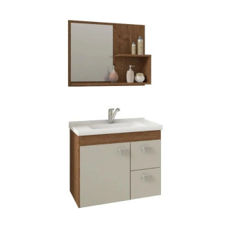 Gabinete hortência kit 55cm amêndoa/offwhite MGM