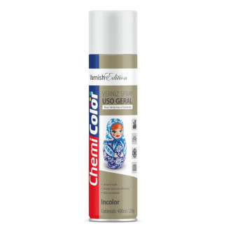 Tinta Spray para Uso Geral Verniz Incolor 400ml ChemiColor