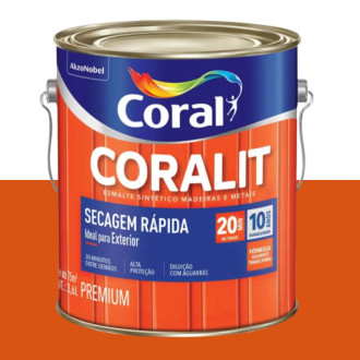 Esmalte Coralit Secagem Rápida Laranja 3.6L Coral