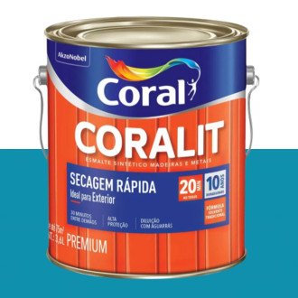 Esmalte Coralit Secagem Rápida Azul Mar 3.6L Coral