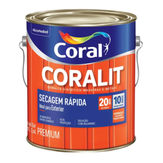 Esmalte Coralit Secagem Rápida Acetinado Branco 3.6L Coral