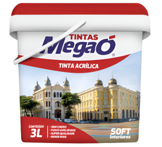 Tinta Megaó Soft Acrílica Amarelo Manga Balde 3.0L